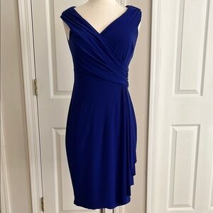 Elegant Blue Draped Dress wedding guest